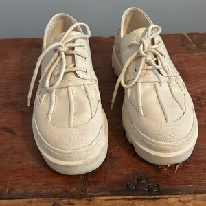 Same Edelman Circus NY platform women’s 7 1/2 beige leather sneakers lace up